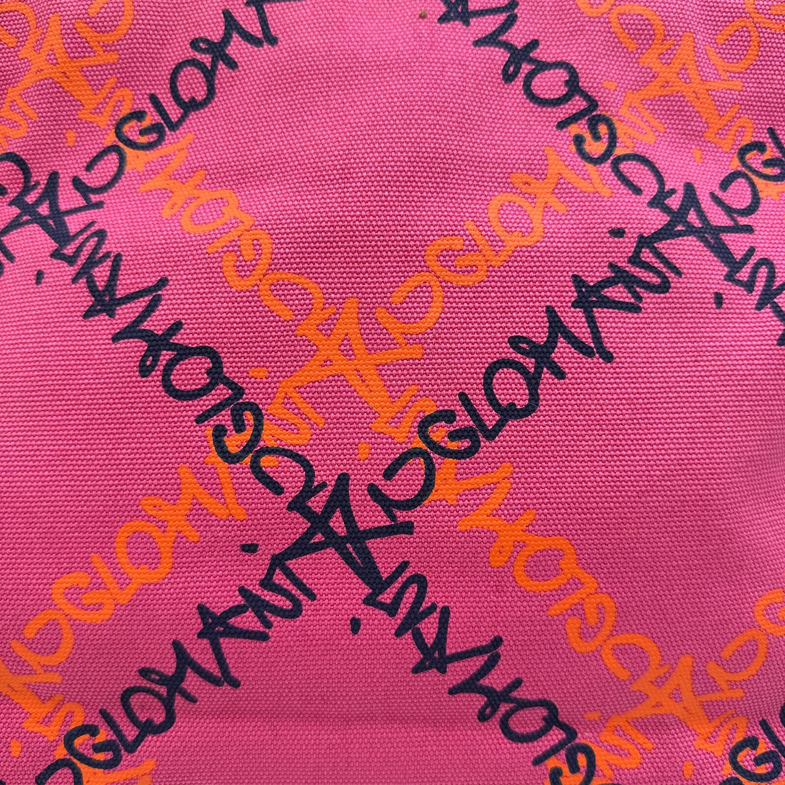 Vivienne Westwood Anglomania Pink Graffiti Canvas Tote Bag