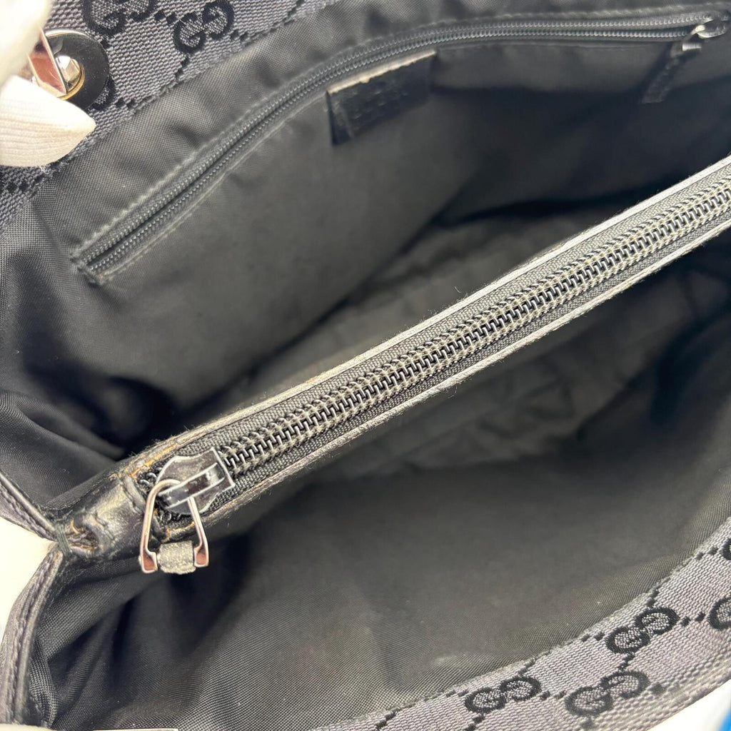 Gucci Bamboo GG Canvas Tote Bag Black