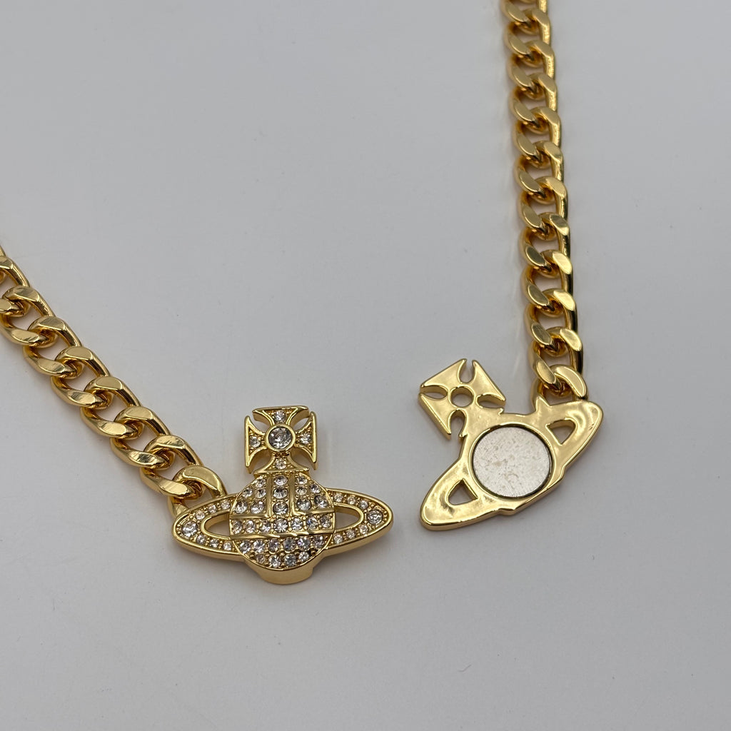 Vivienne Westwood Graziella Gold Crystal Orb Necklace