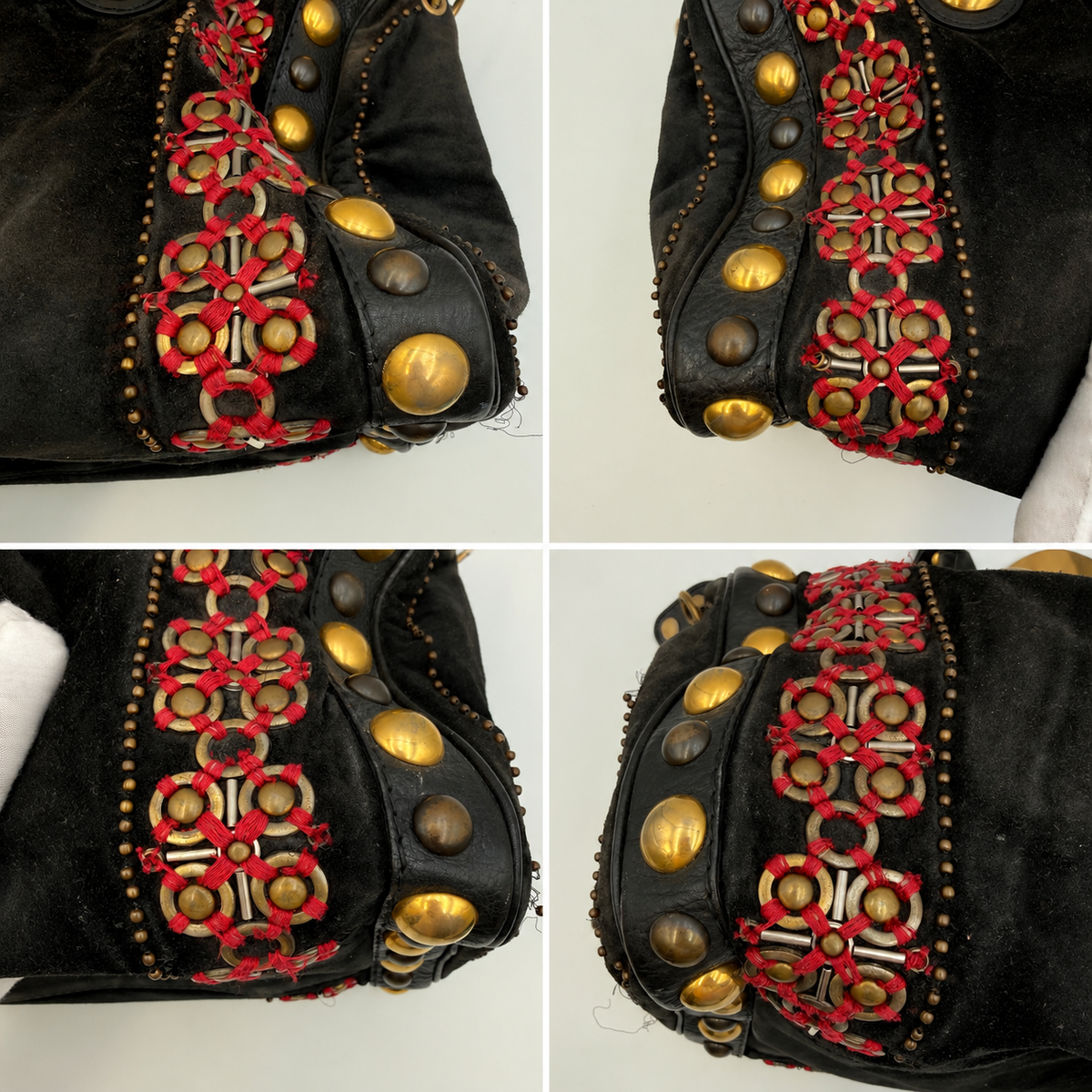 Gucci Babouska Embellished Black Suede Boston Bag by Frida Giannini – circa 2008