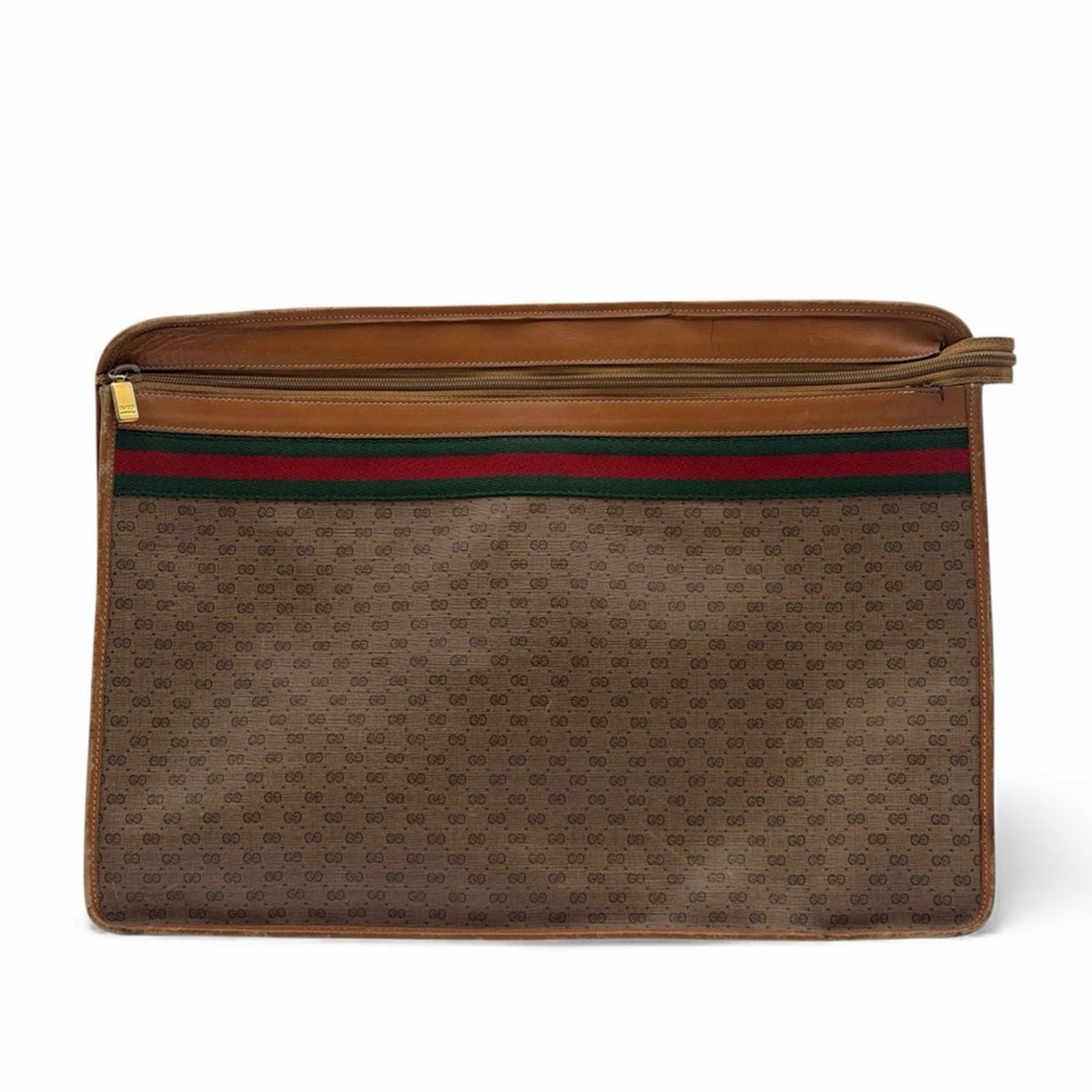 GUCCI VINTAGE GG CANVAS WEB PORTFOLIO CLUTCH