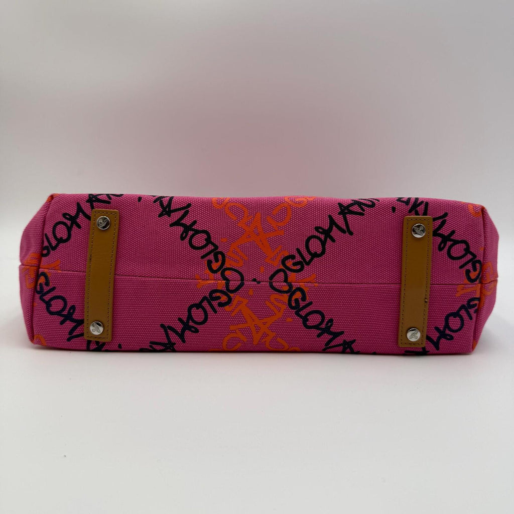 Vivienne Westwood Anglomania Pink Graffiti Canvas Tote Bag