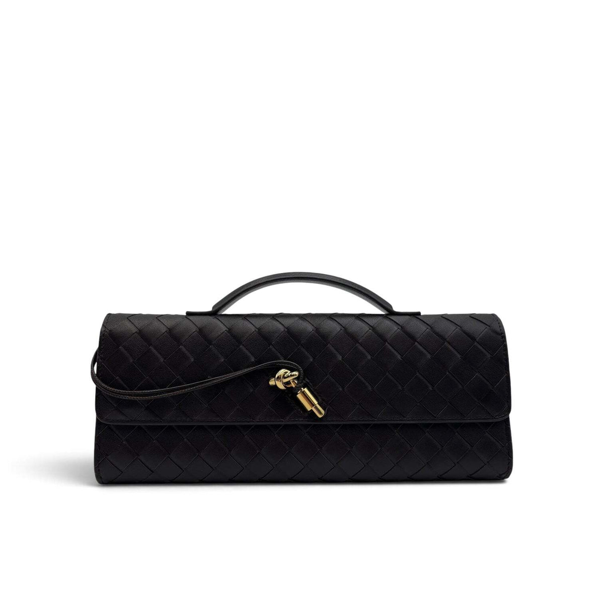 Bottega Veneta Andiamo Intrecciato Clutch in Fondant