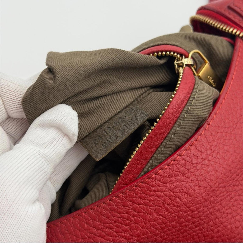 Chloé Marcie Leather Crossbody Bag – Red / Burgundy