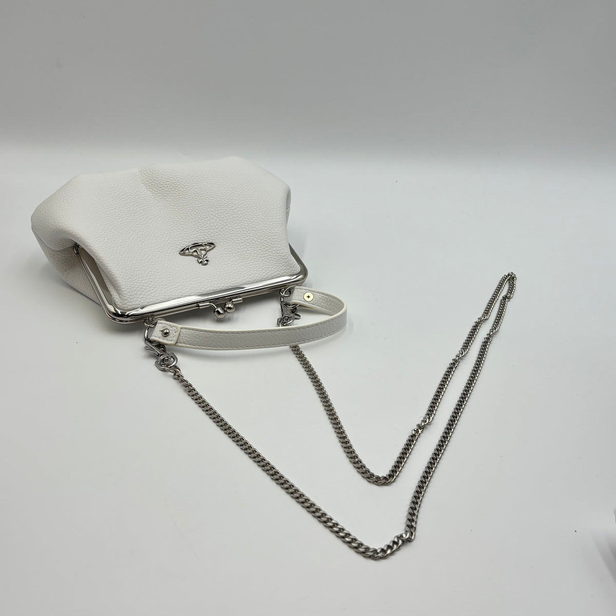 Vivienne Westwood Granny Frame Nappa Leather Bag – White