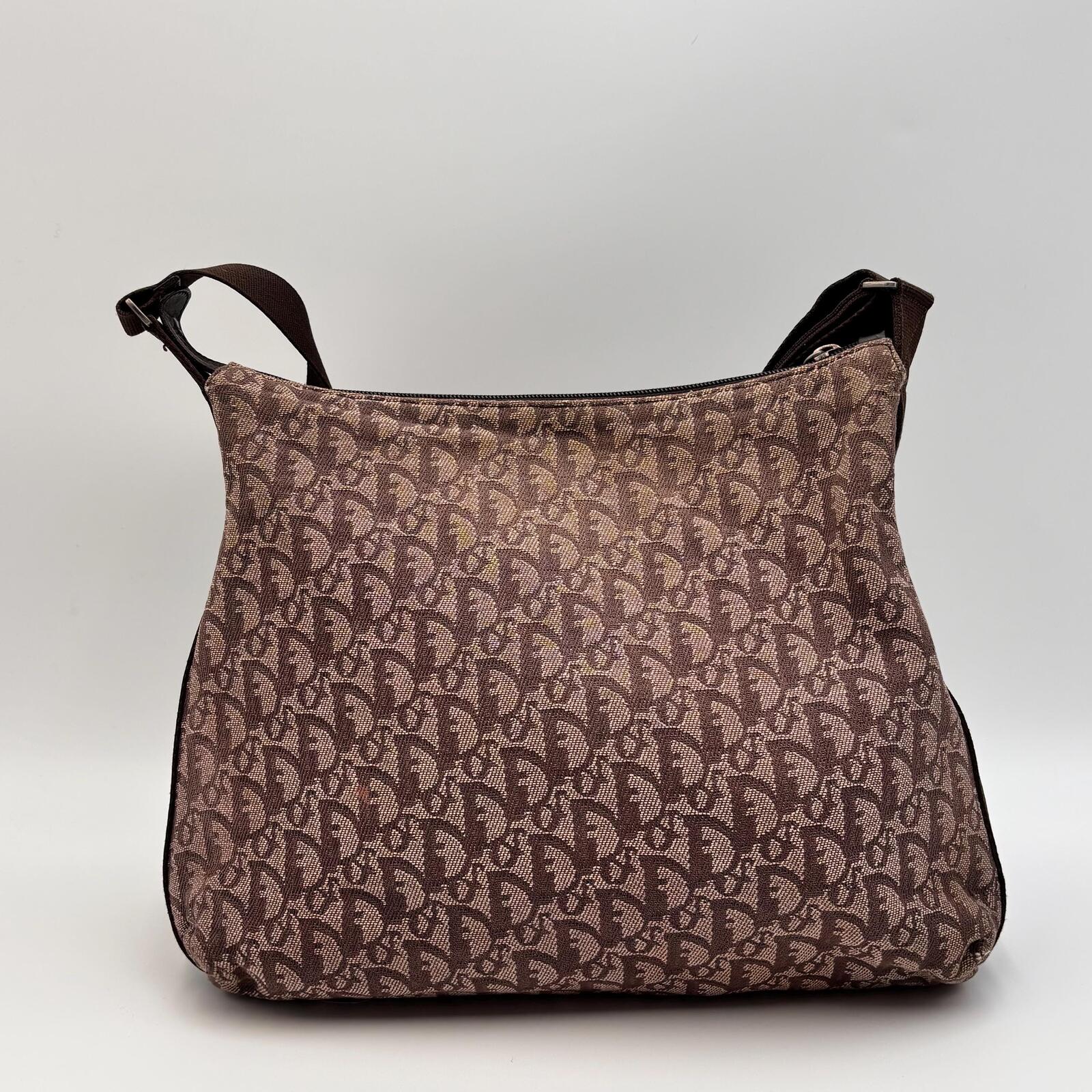Christian Dior Trotter Canvas Crossbody Messenger Bag Brown Monogram