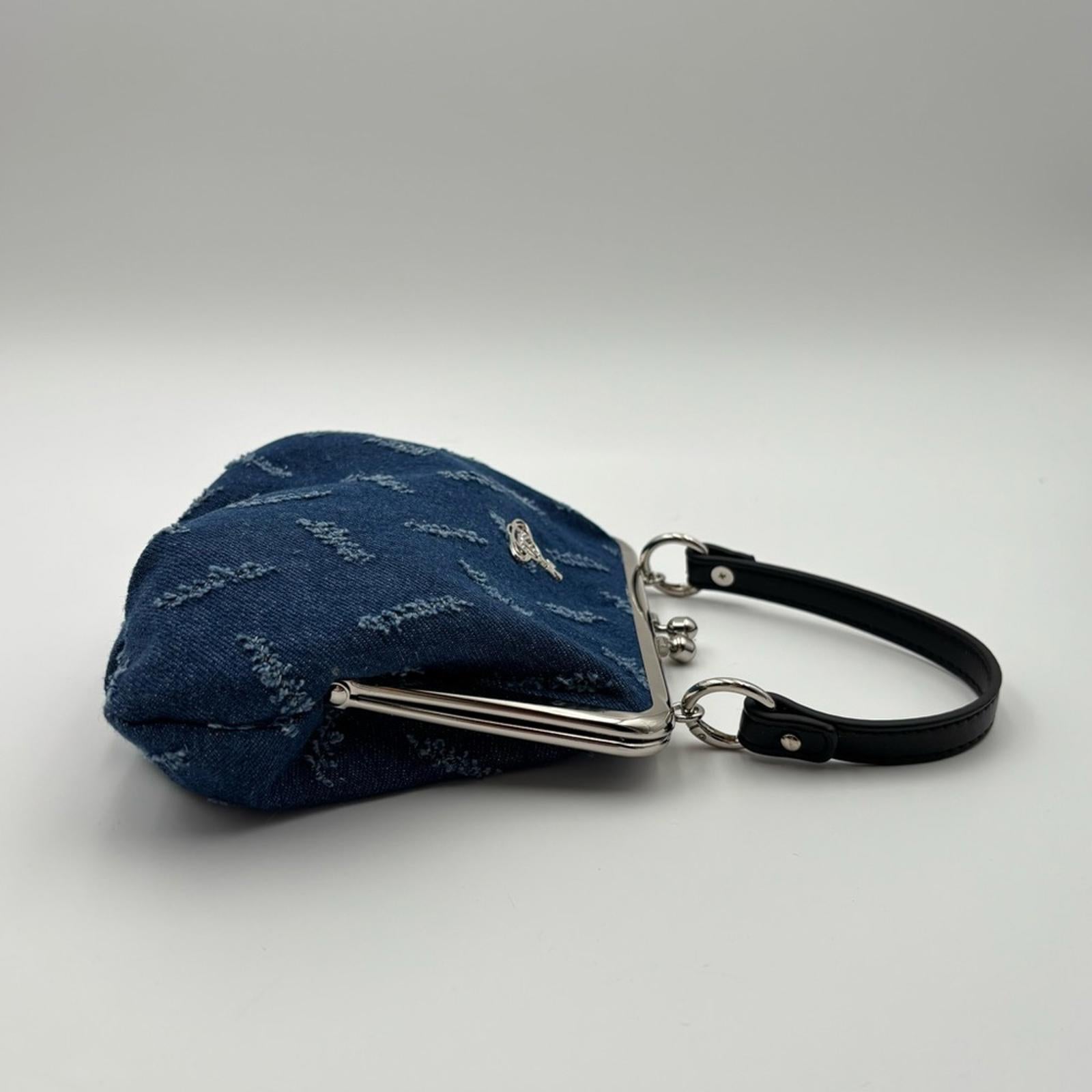 Vivienne Westwood Granny Denim Frame Crossbody Bag Blue Orb