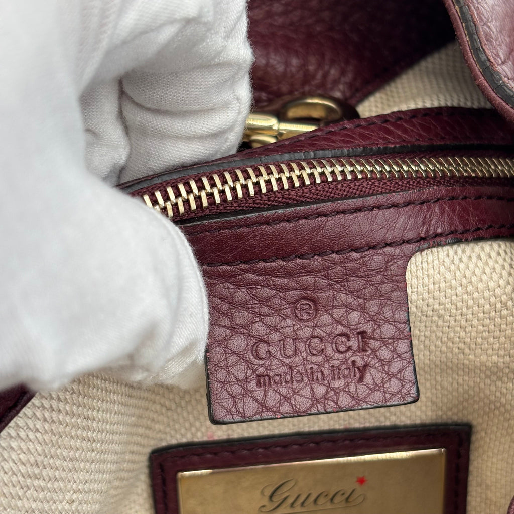 Gucci Soho Interlocking G Leather Chain Tote in Bordeaux