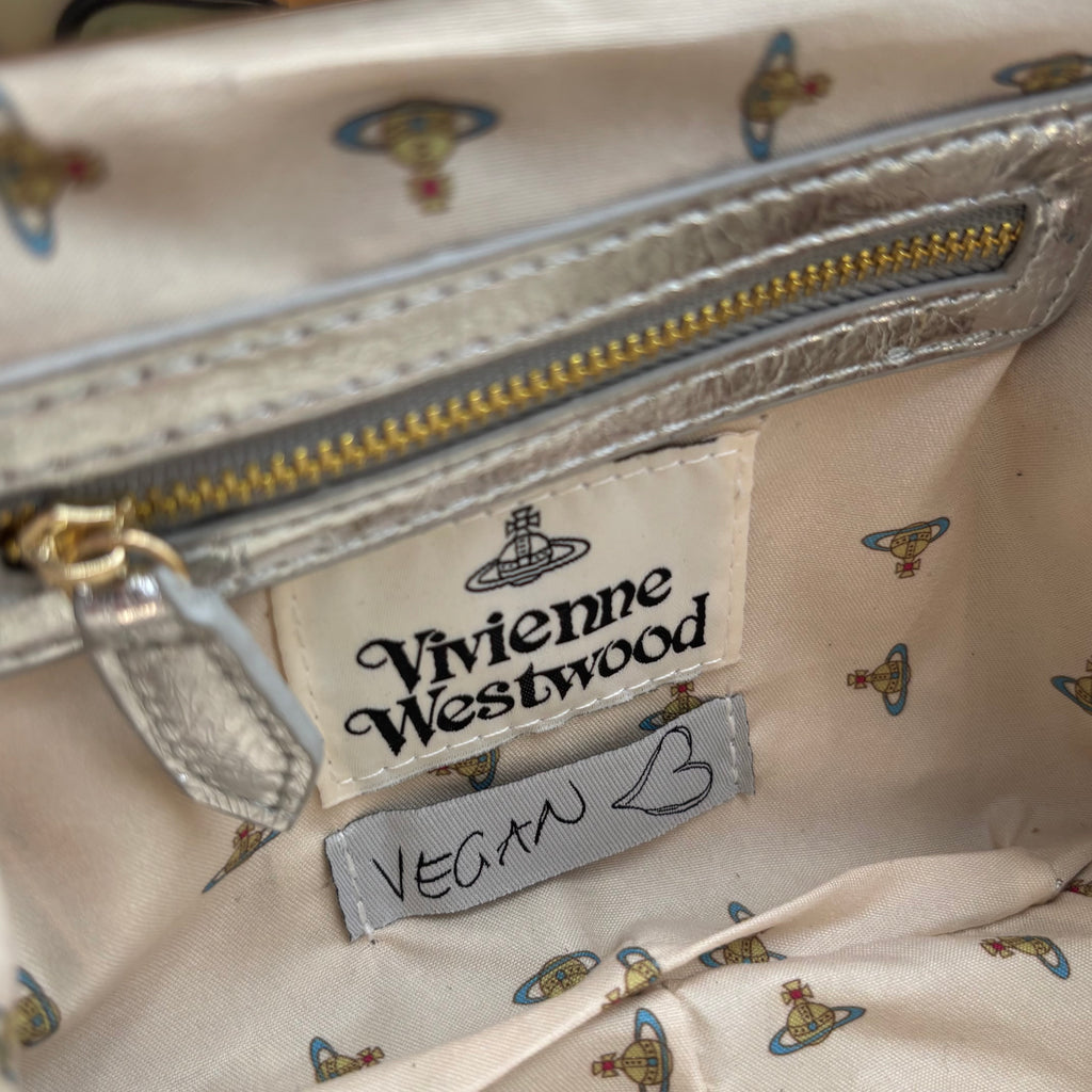 Vivienne Westwood Metallic Silver Granny Frame Bag