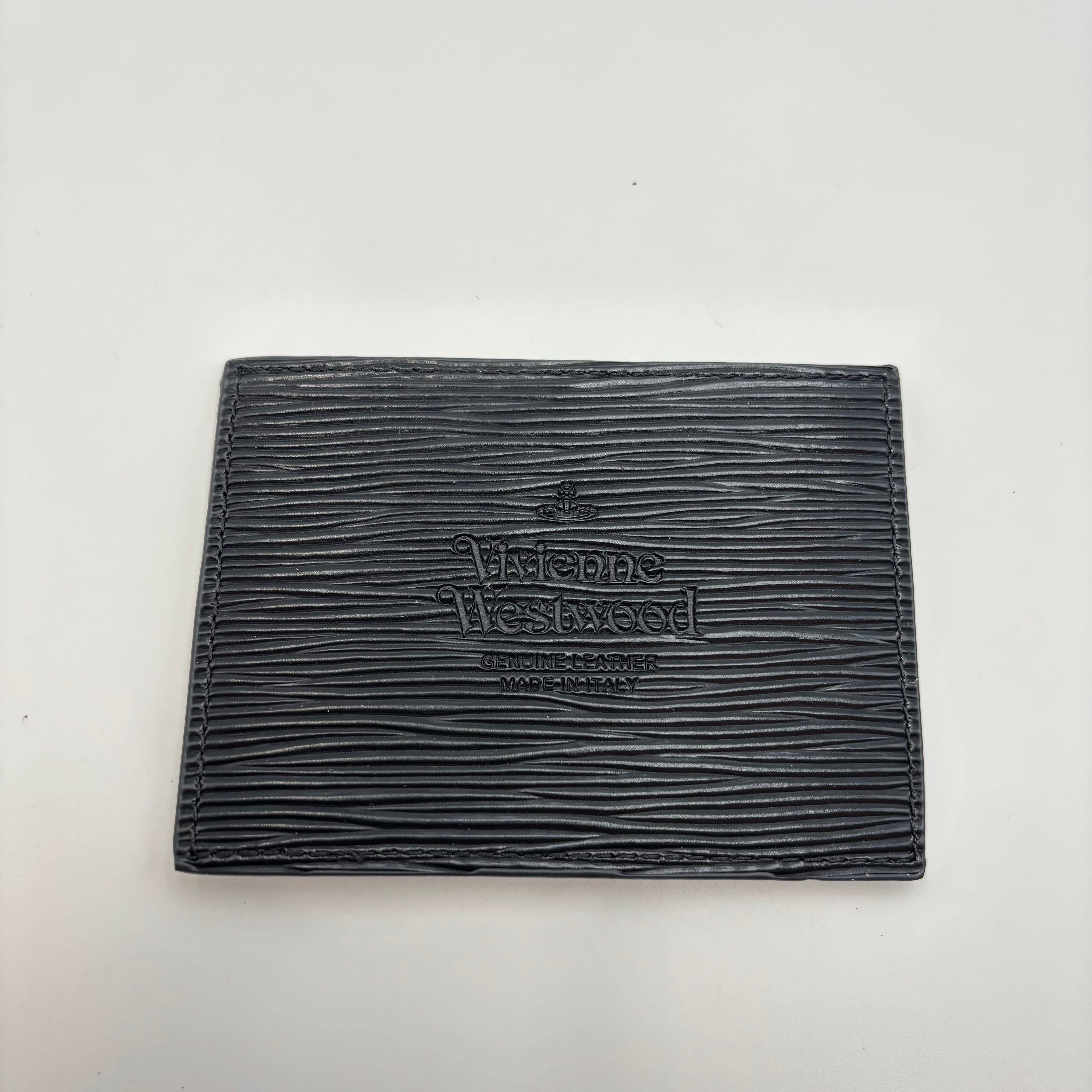 Vivienne Westwood Ribbed Thin Card Holder – Black