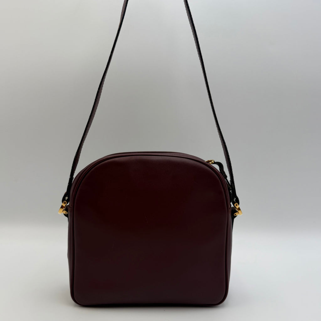 Cartier Vintage Must de Cartier Burgundy Leather Camera Bag