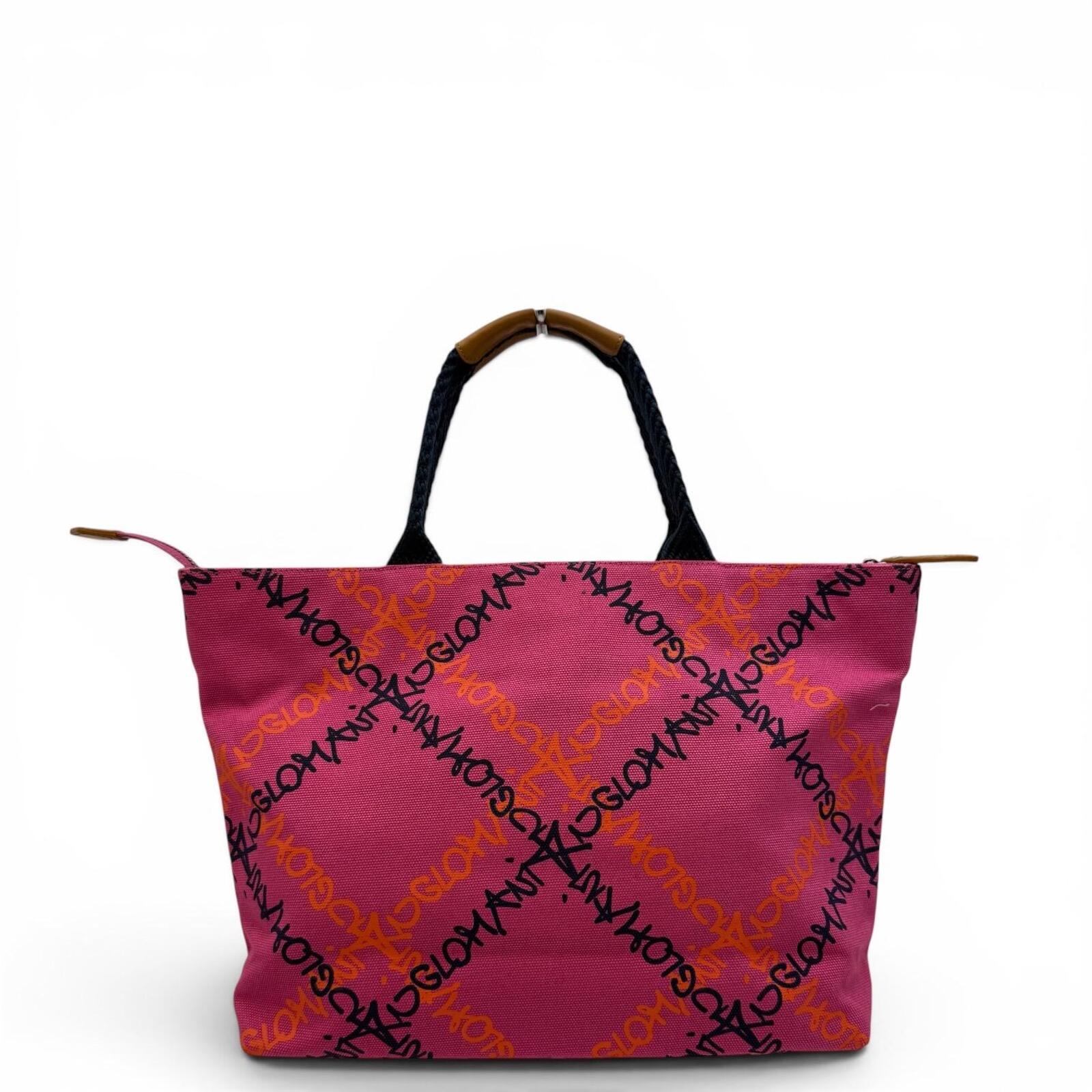 Vivienne Westwood Anglomania Pink Graffiti Canvas Tote Bag