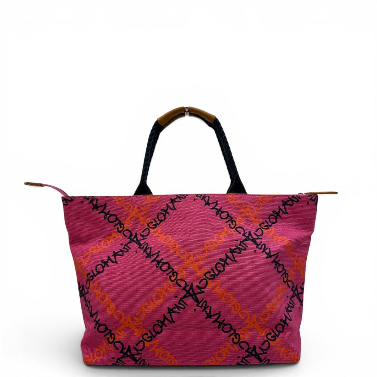 Vivienne Westwood Anglomania Pink Graffiti Canvas Tote Bag