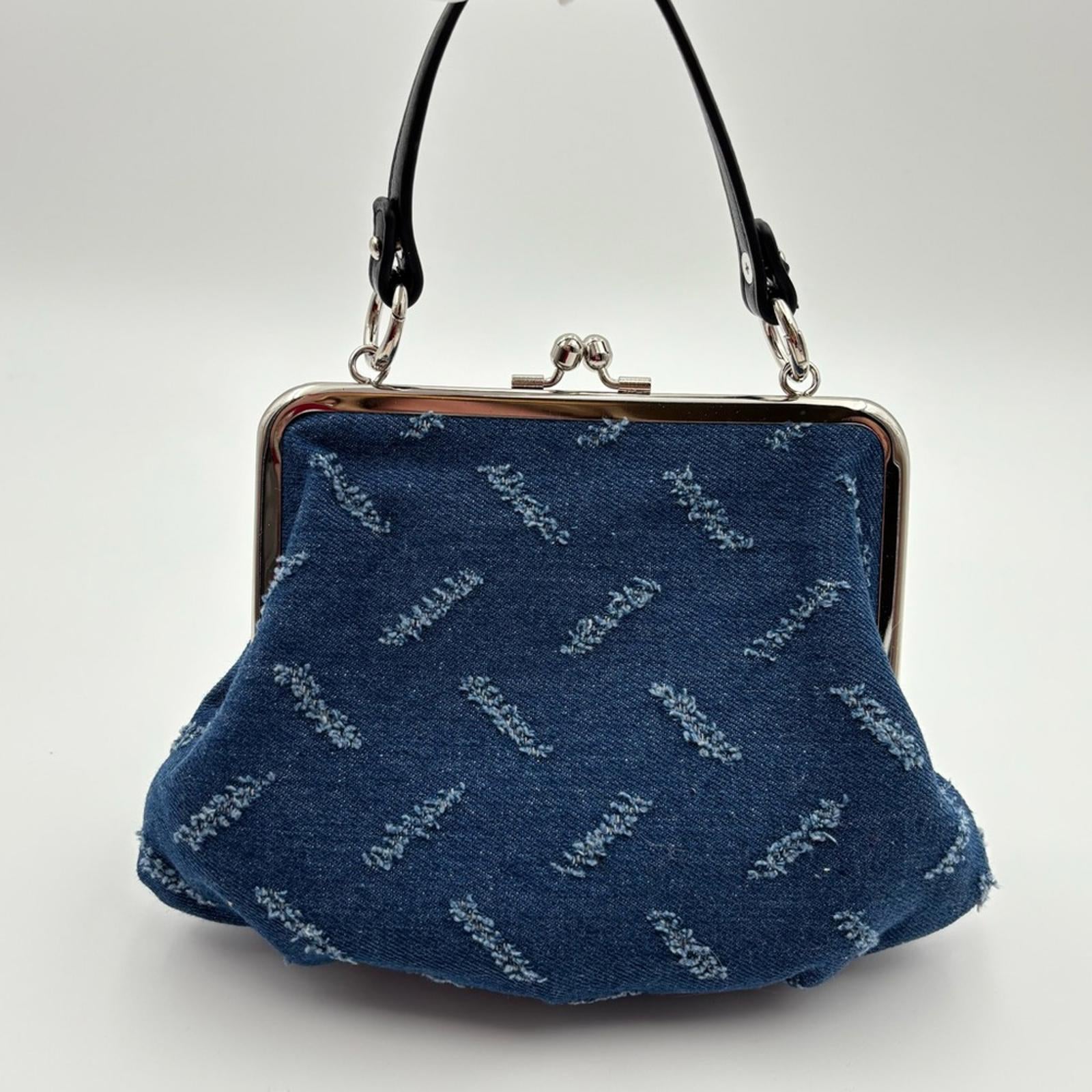 Vivienne Westwood Granny Denim Frame Crossbody Bag Blue Orb