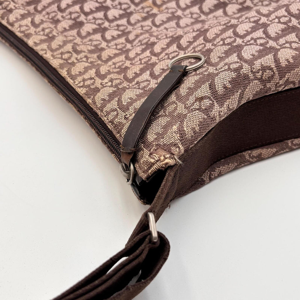 Christian Dior Trotter Canvas Crossbody Messenger Bag Brown Monogram