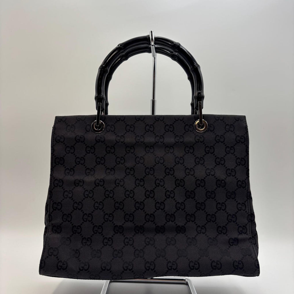 Gucci Bamboo GG Canvas Tote Bag Black