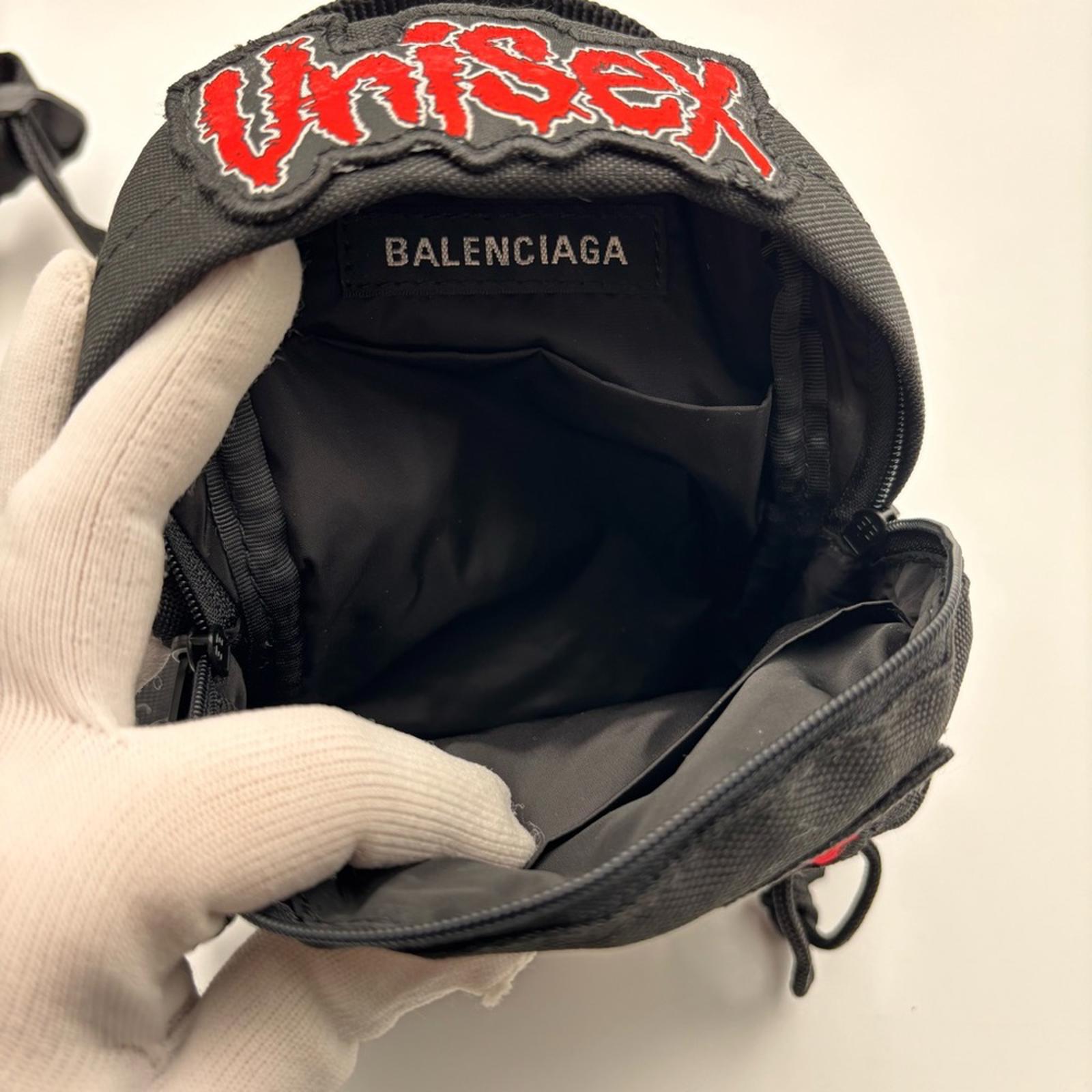 Balenciaga Mini Explorer Backpack Crossbody Black Nylon Patches