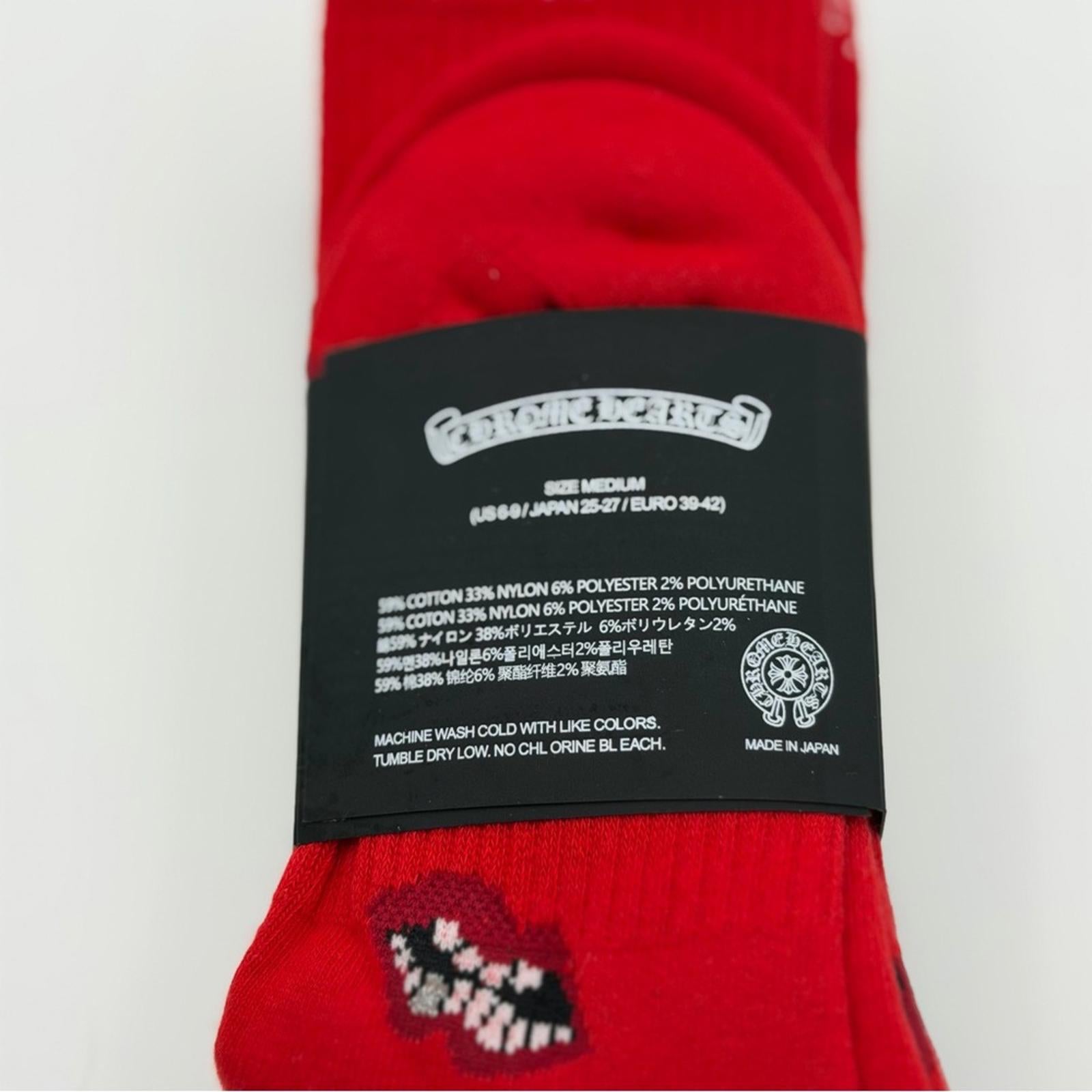 CHROME HEARTS LOGO SOCKS – 3 PACK (RED / WHITE / BLACK)