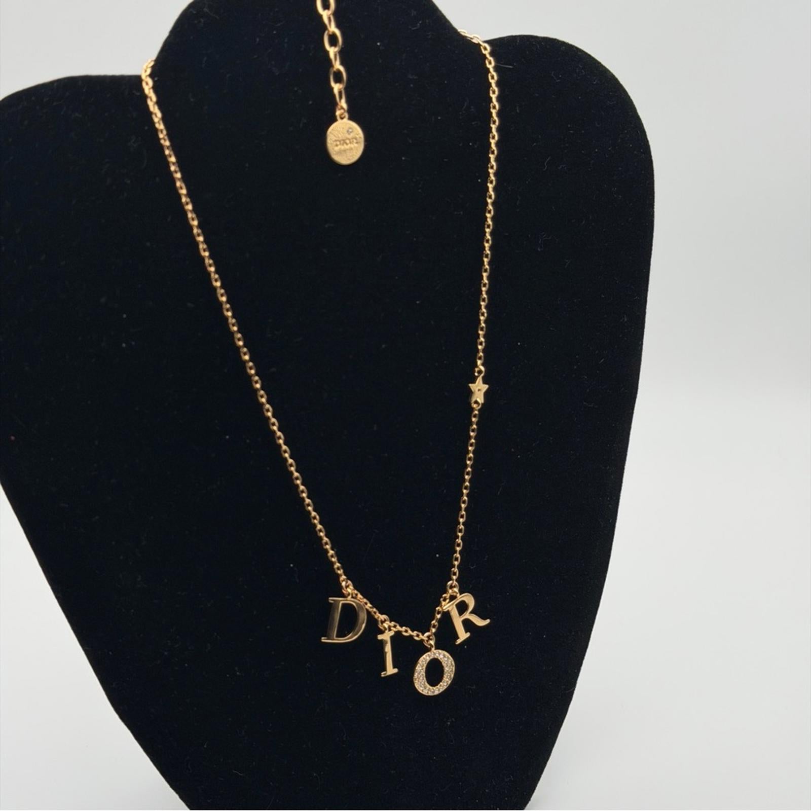 Dior Dio(R)Evolution Gold-Tone Crystal Letter Necklace