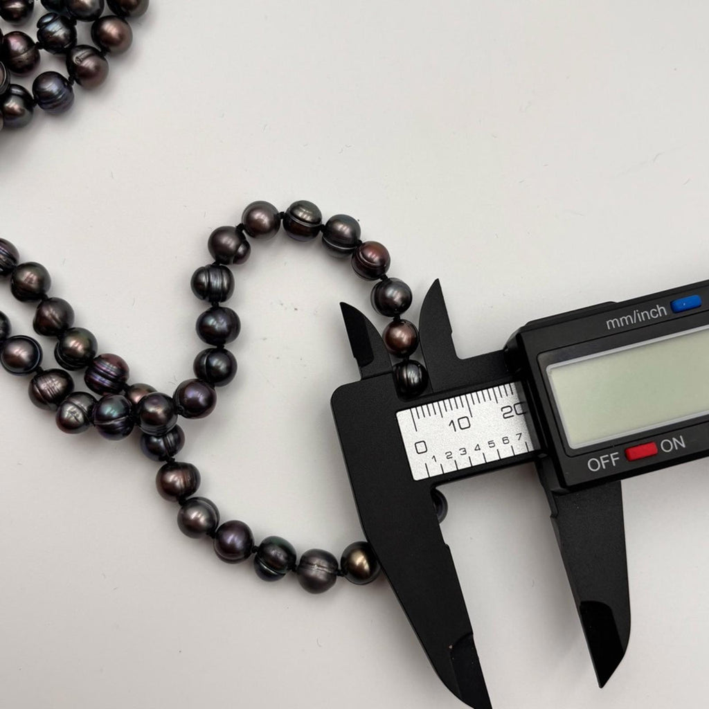 Freshwater Cultured Pearl Necklace – Peacock Overtone 64”