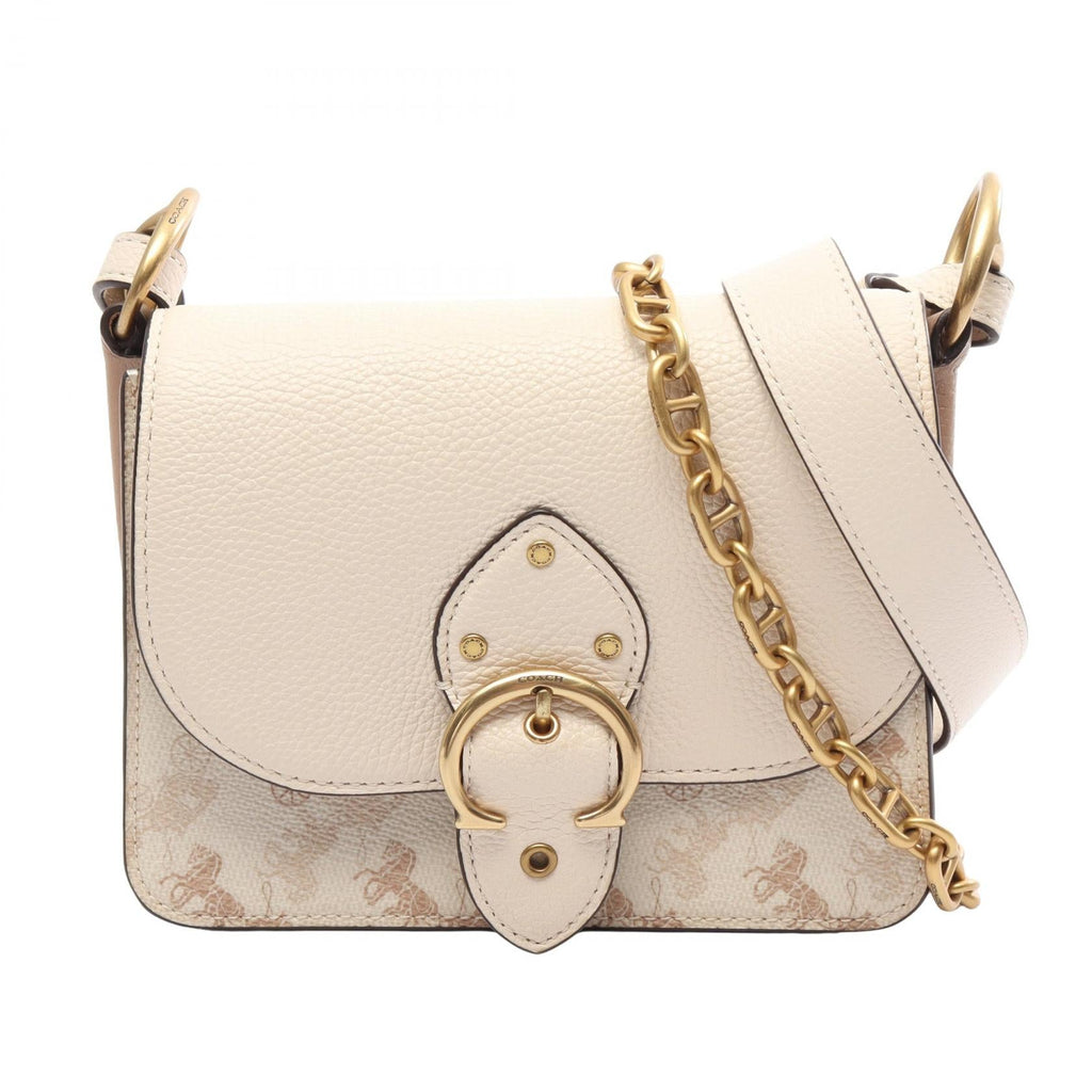 COACH Coach Beat 18 With Horse And Carriage 2way Shoulder Bag White Leather 4603 image 1