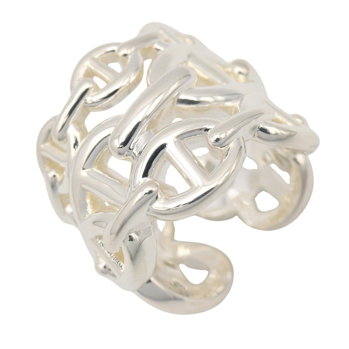 HERMES Hermes Chaine Dancre Enchainee Gm Ring Silver925 Used Unisex Us Size 4.75 #50 image 1