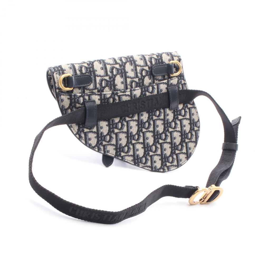 DIOR Dior Saddle Oblique Waist Bag Navy/Gray Canvas×leather image 2