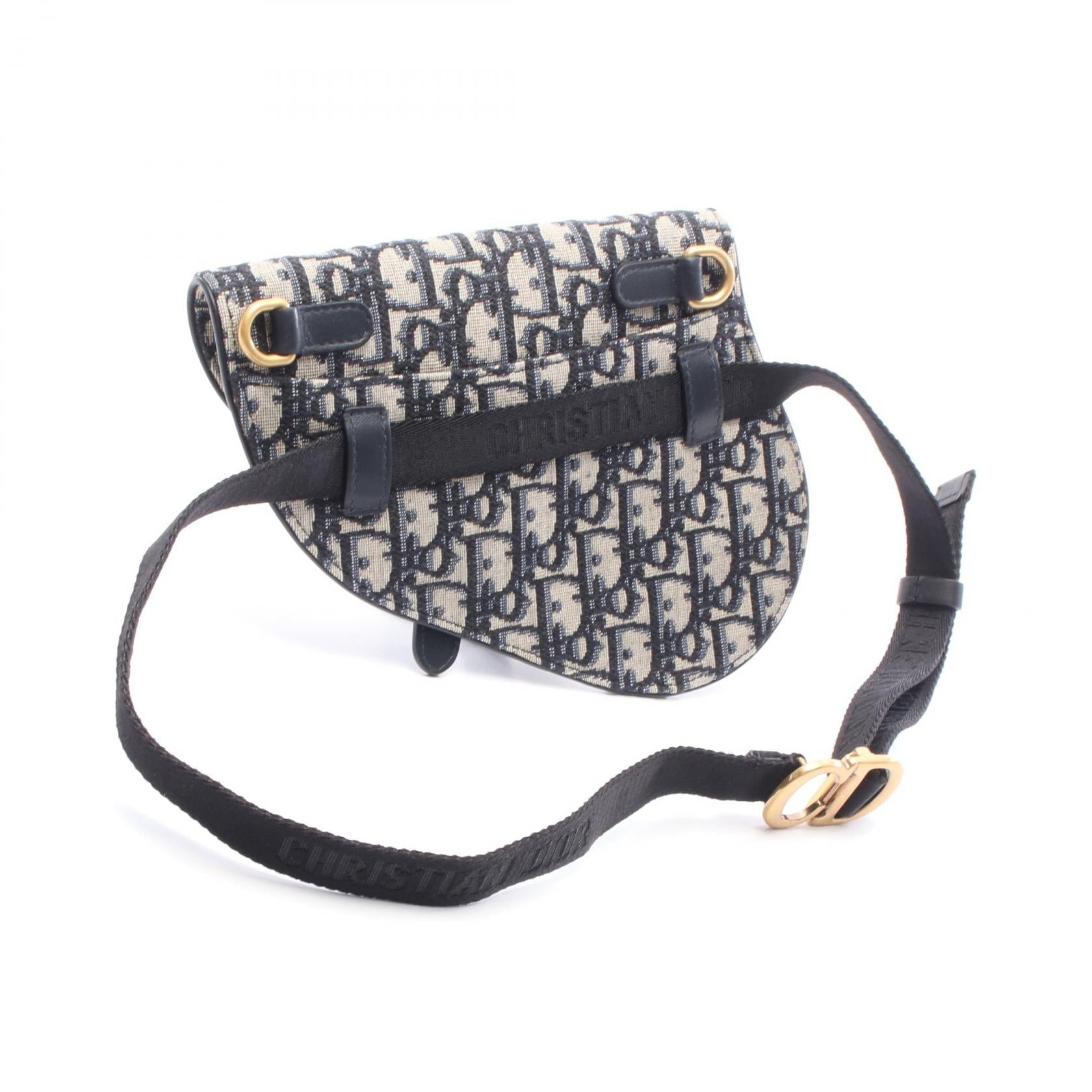 DIOR Dior Saddle Oblique Waist Bag Navy/Gray Canvas×leather image 2
