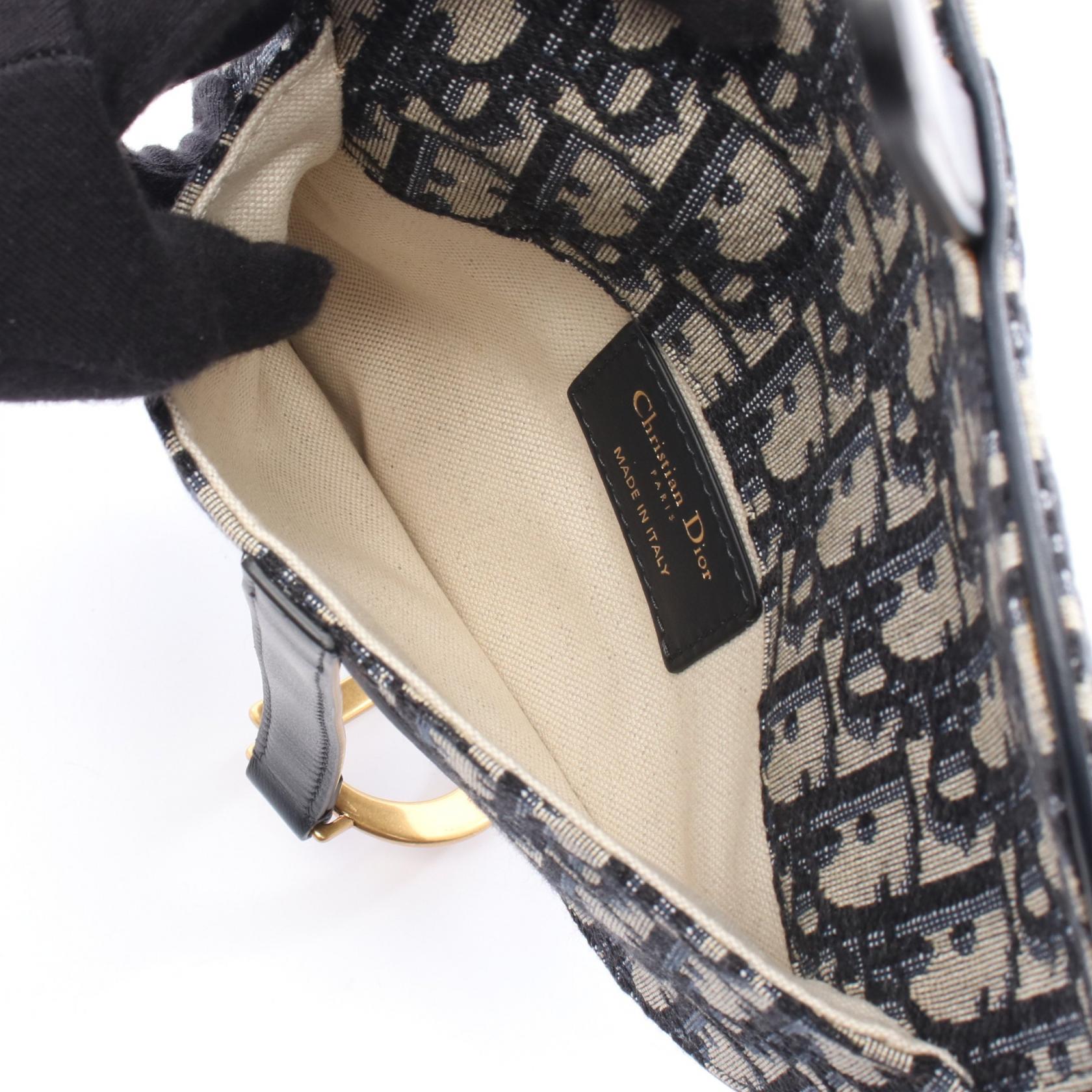 DIOR Dior Saddle Oblique Waist Bag Navy/Gray Canvas×leather image 3