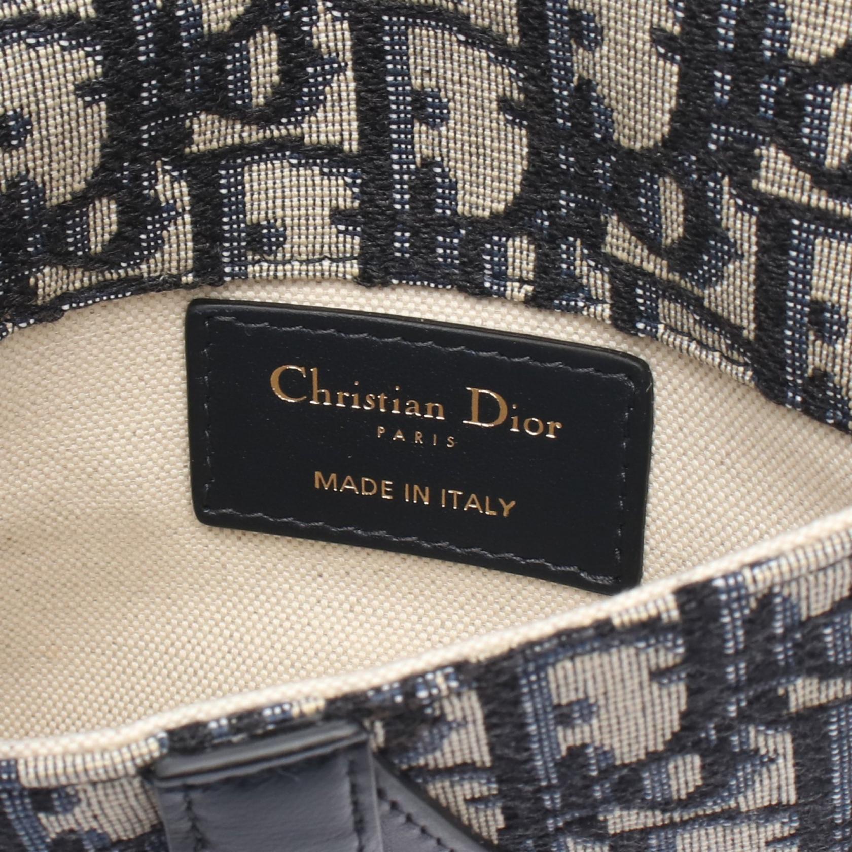 DIOR Dior Saddle Oblique Waist Bag Navy/Gray Canvas×leather image 4