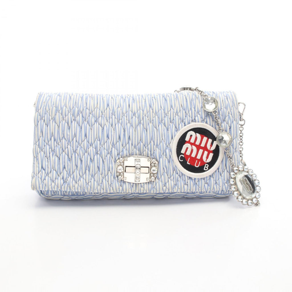 MIU MIU Miu Miu Miu Miu Club Matelasse Shoulder Bag Blue Other×fabric image 1