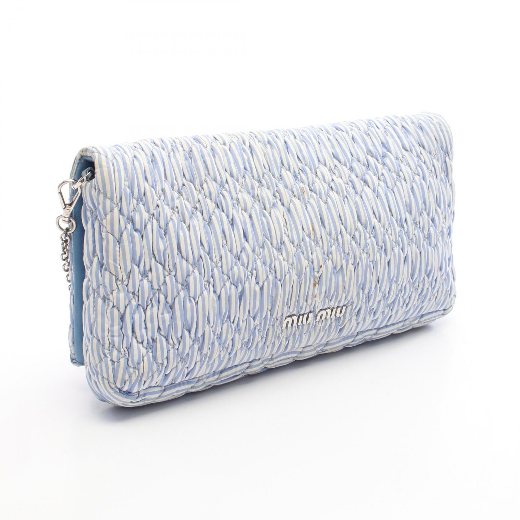 MIU MIU Miu Miu Miu Miu Club Matelasse Shoulder Bag Blue Other×fabric image 2
