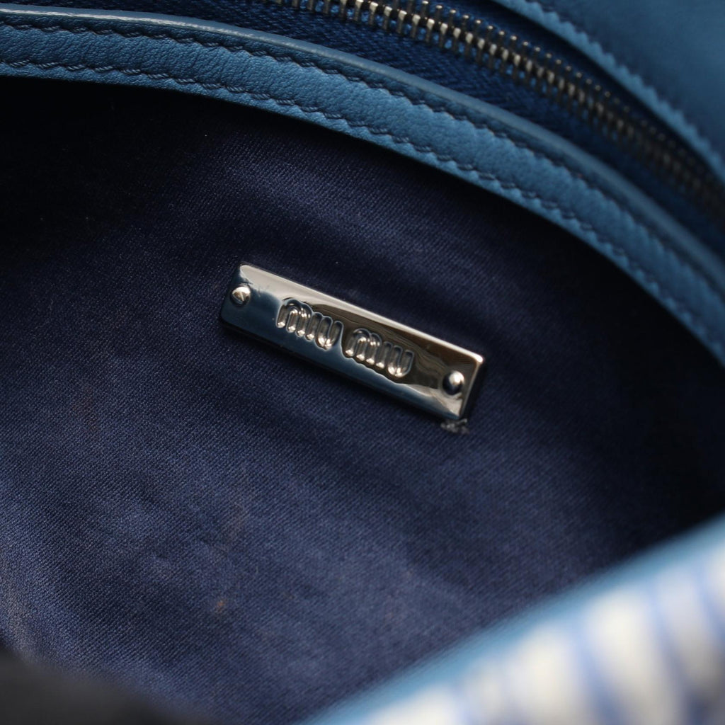 MIU MIU Miu Miu Miu Miu Club Matelasse Shoulder Bag Blue Other×fabric image 4