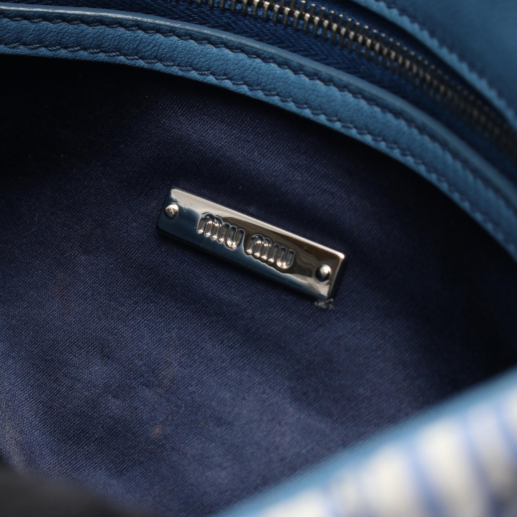 MIU MIU Miu Miu Miu Miu Club Matelasse Shoulder Bag Blue Other×fabric image 4