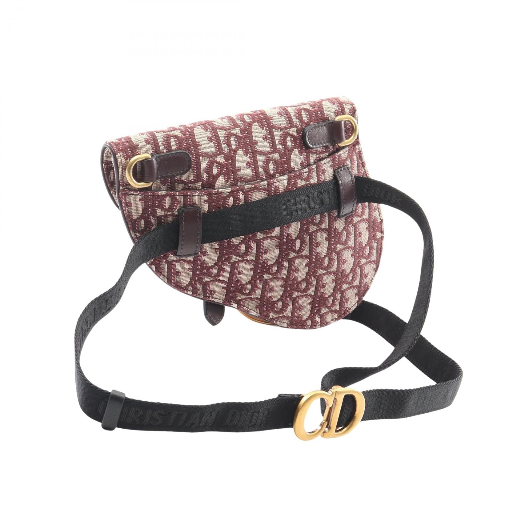 DIOR Dior Saddle Oblique Waist Bag Beige/Bordeaux Canvas×leather image 2