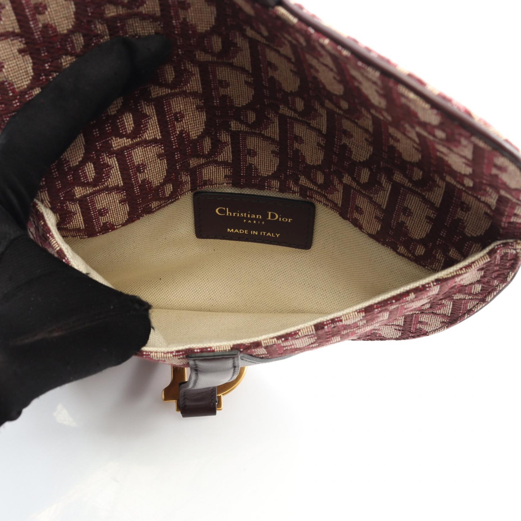 DIOR Dior Saddle Oblique Waist Bag Beige/Bordeaux Canvas×leather image 3