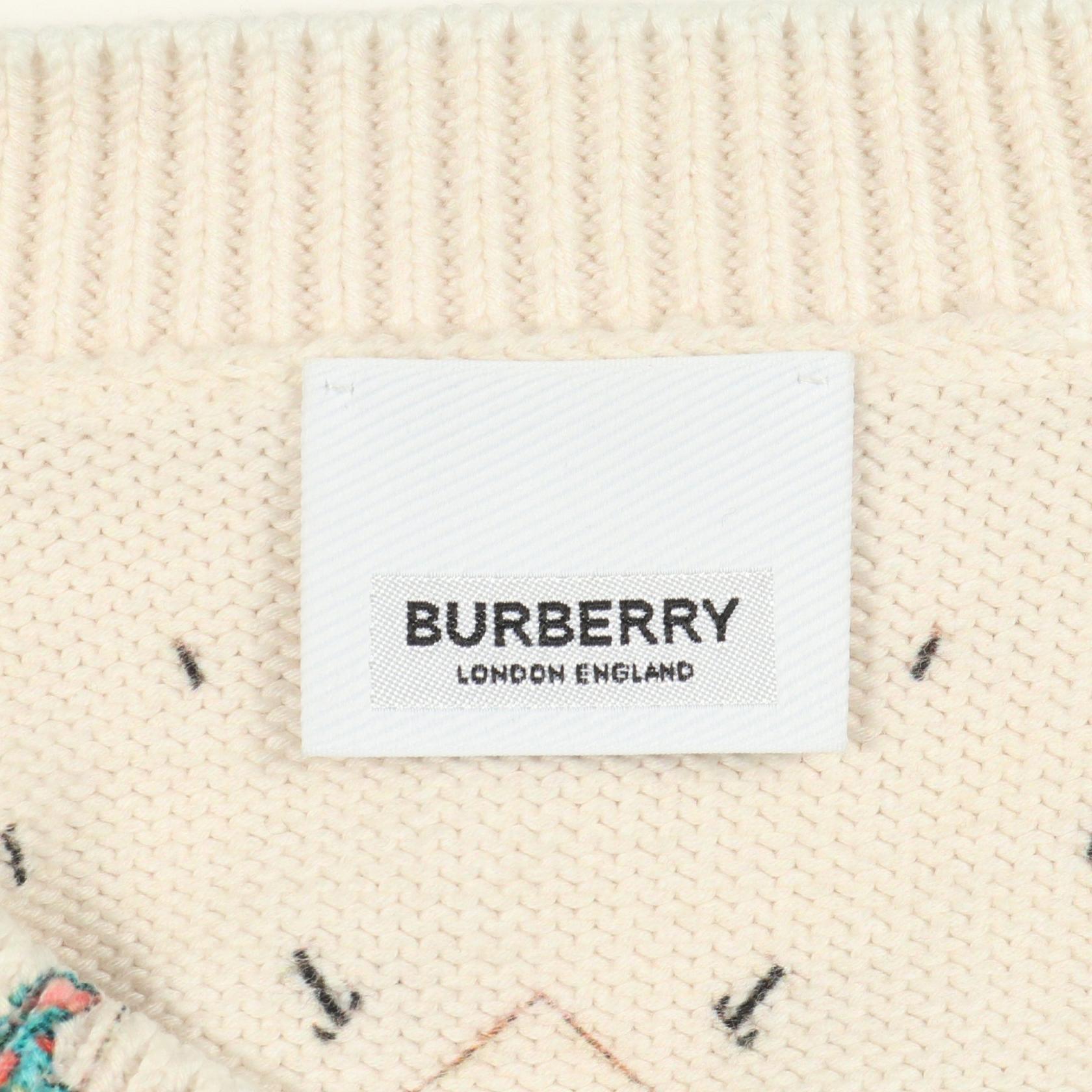 BURBERRY Burberry Globe Map Print Sweater Knit Blue/Beige/Multicolor Cotton image 3