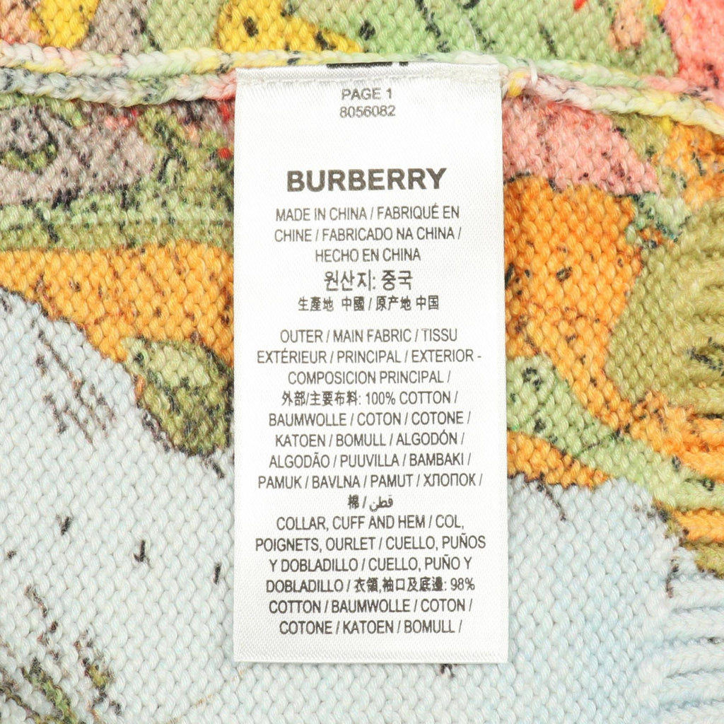 BURBERRY Burberry Globe Map Print Sweater Knit Blue/Beige/Multicolor Cotton image 4