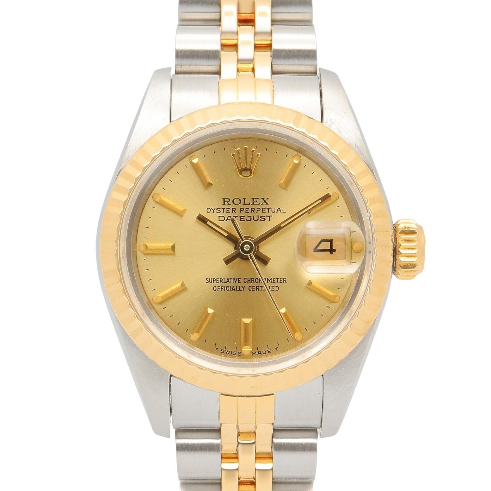 ROLEX Rolex Datejust No. 90 Champagne Bar Wrist Watch Gold K18 (yellow Gold)×stainless Steel 69173 image 1