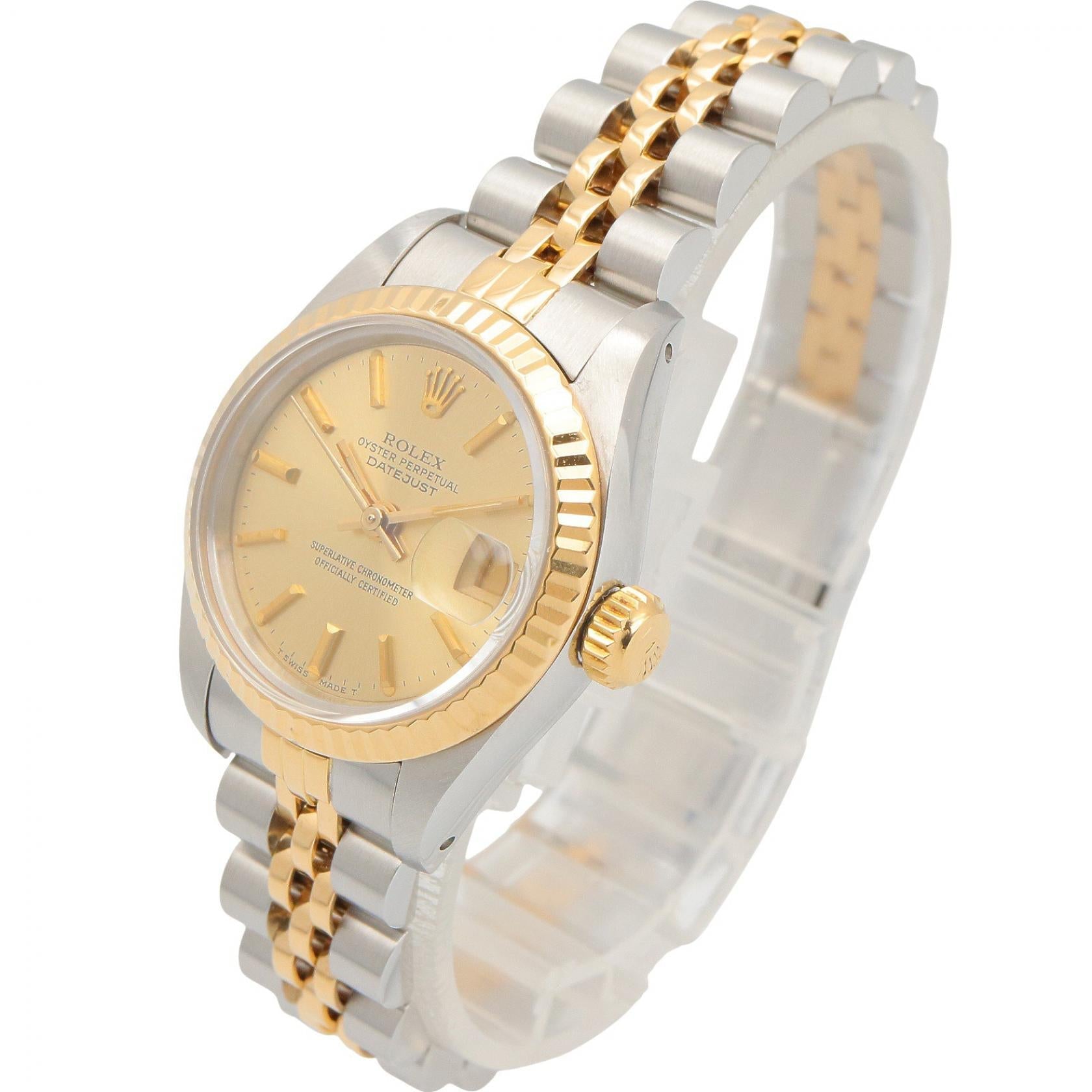 ROLEX Rolex Datejust No. 90 Champagne Bar Wrist Watch Gold K18 (yellow Gold)×stainless Steel 69173 image 2