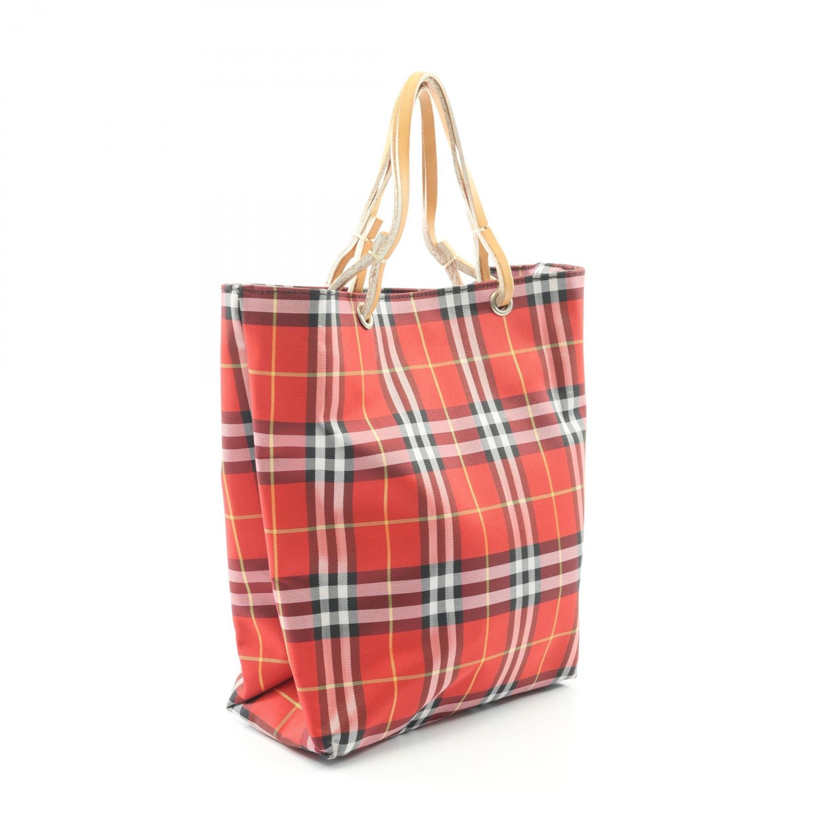 BURBERRY Burberry Nova Check Handbag Red/Brown/Multicolor Canvas×leather image 2