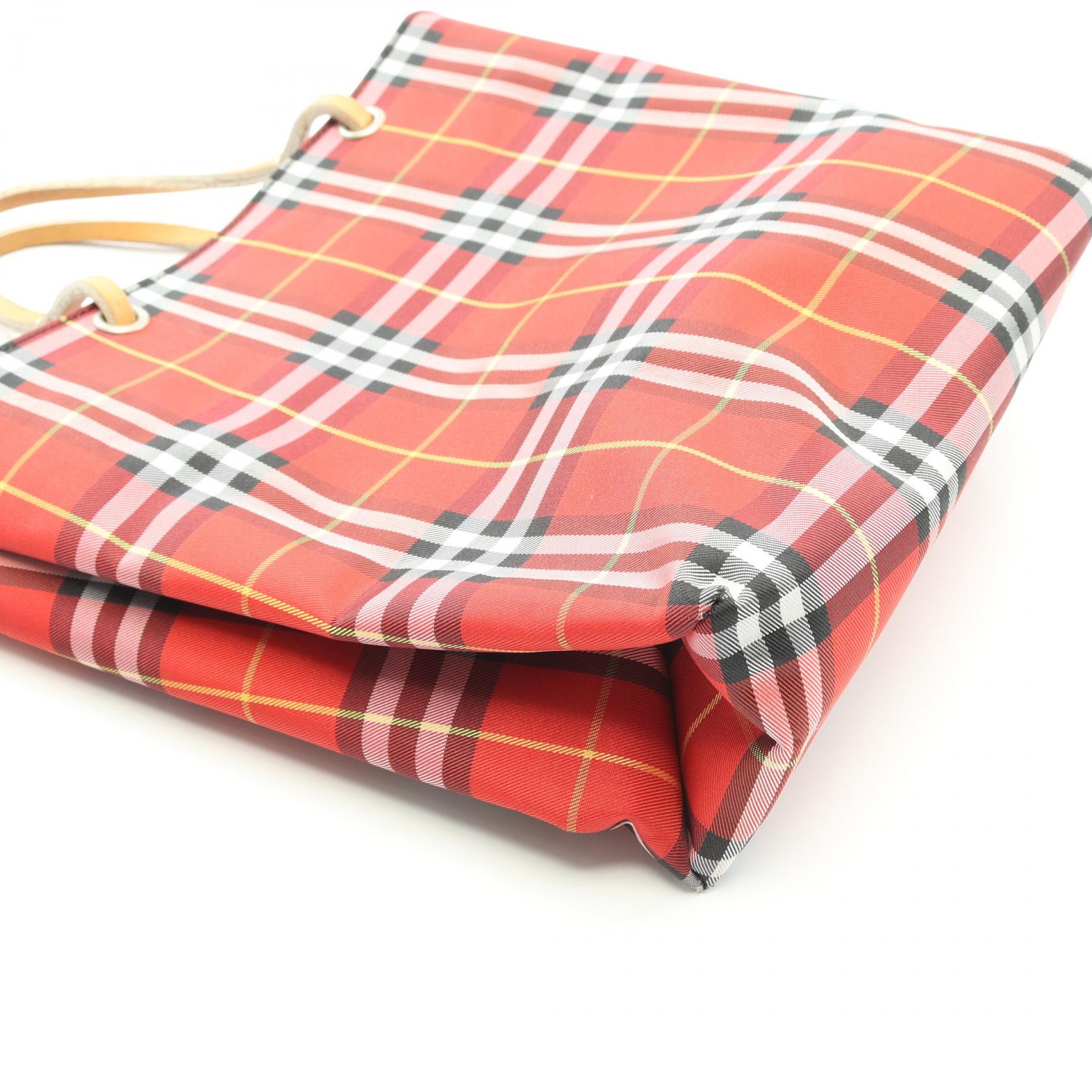 BURBERRY Burberry Nova Check Handbag Red/Brown/Multicolor Canvas×leather image 6