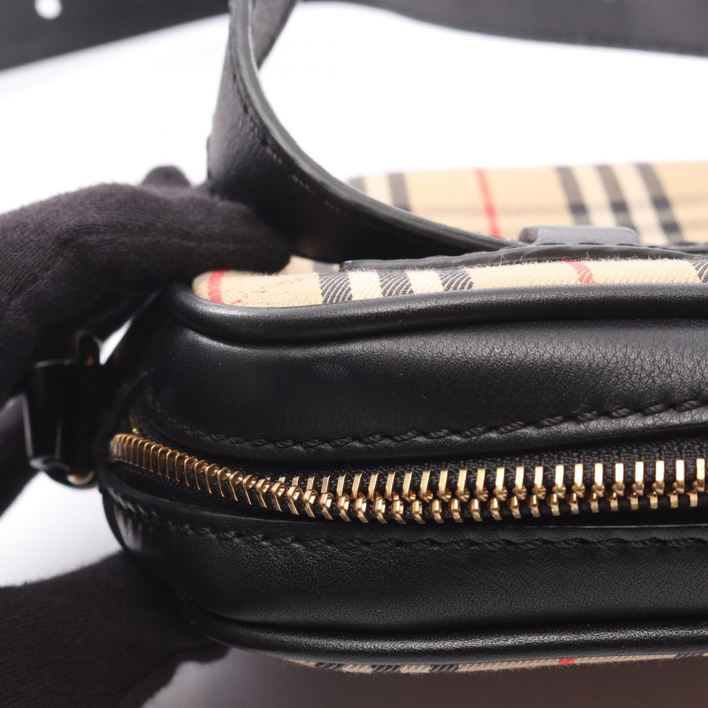 BURBERRY Burberry Check Link Bum Bag Waist Bag Beige/Black Canvas×leather image 8