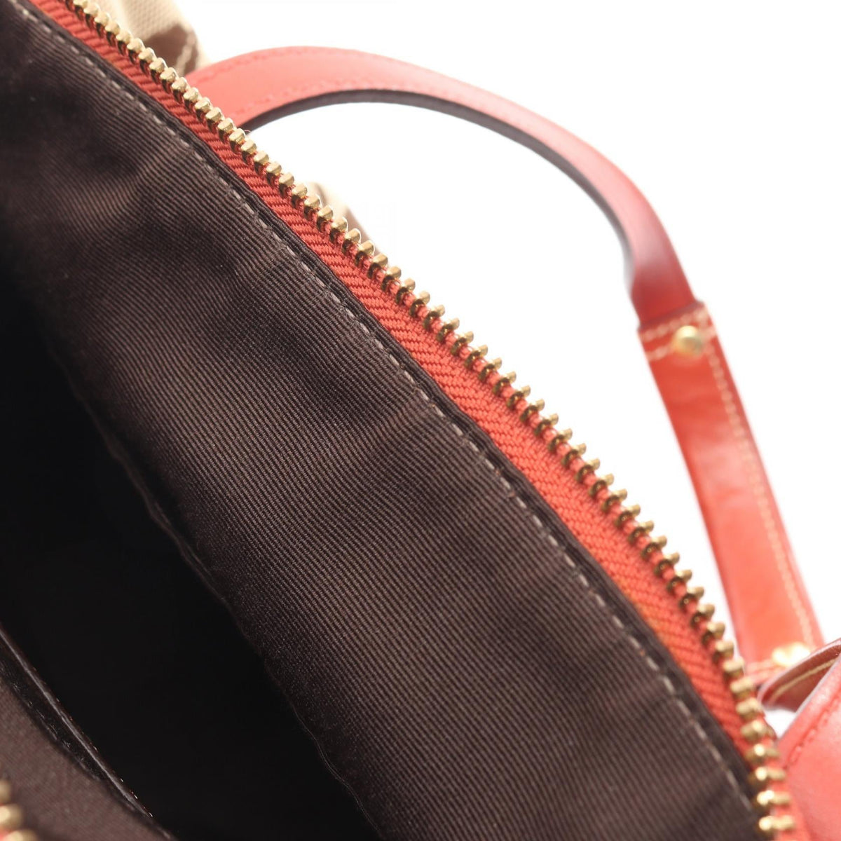 COACH Coach Signature Handbag C0726 Canvas Leather Beige Red Used Women image 8