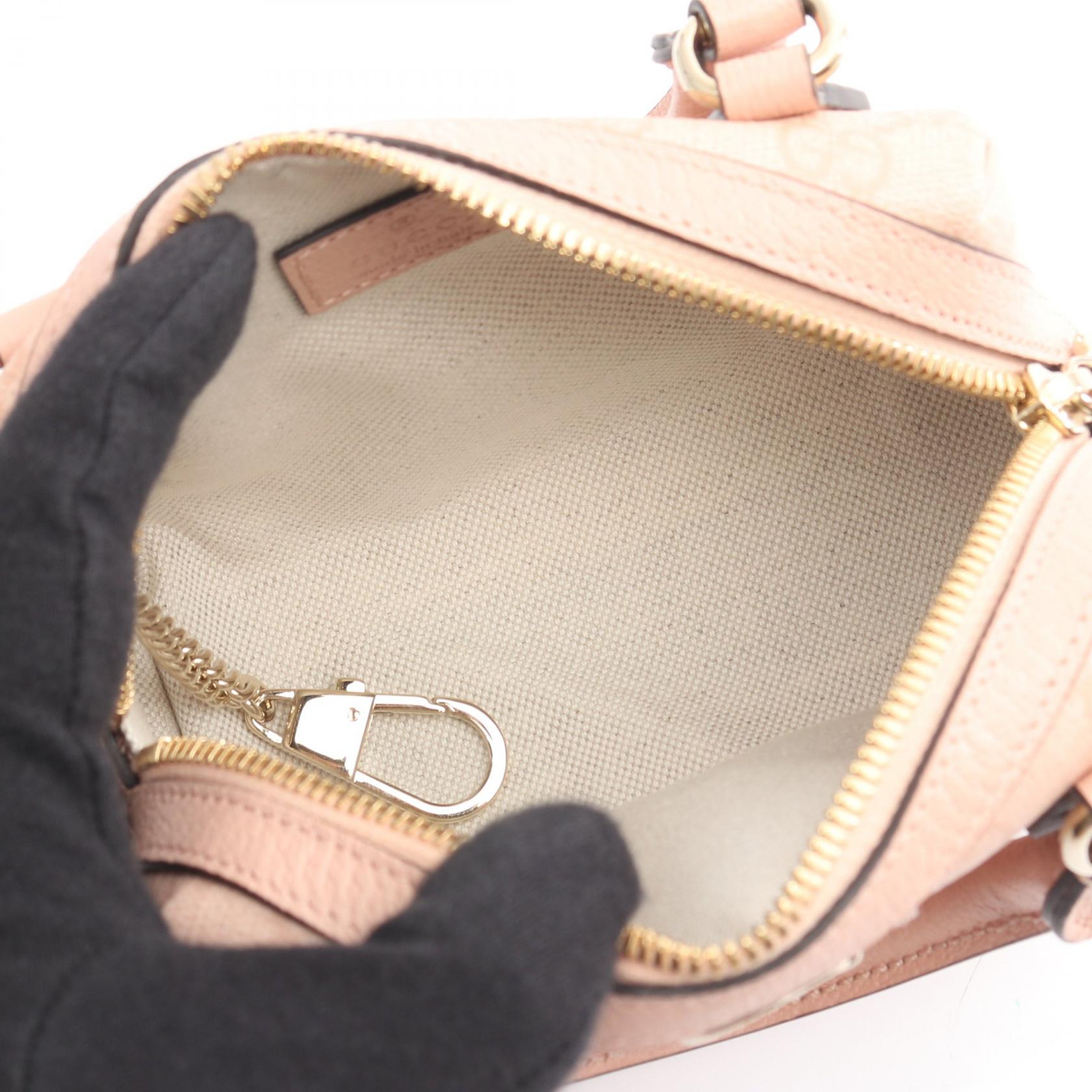 GUCCI Gucci Ophidia Sherry Line Gg Supreme Handbag Pink Pvc Coated Canvas×leather 781490 image 3