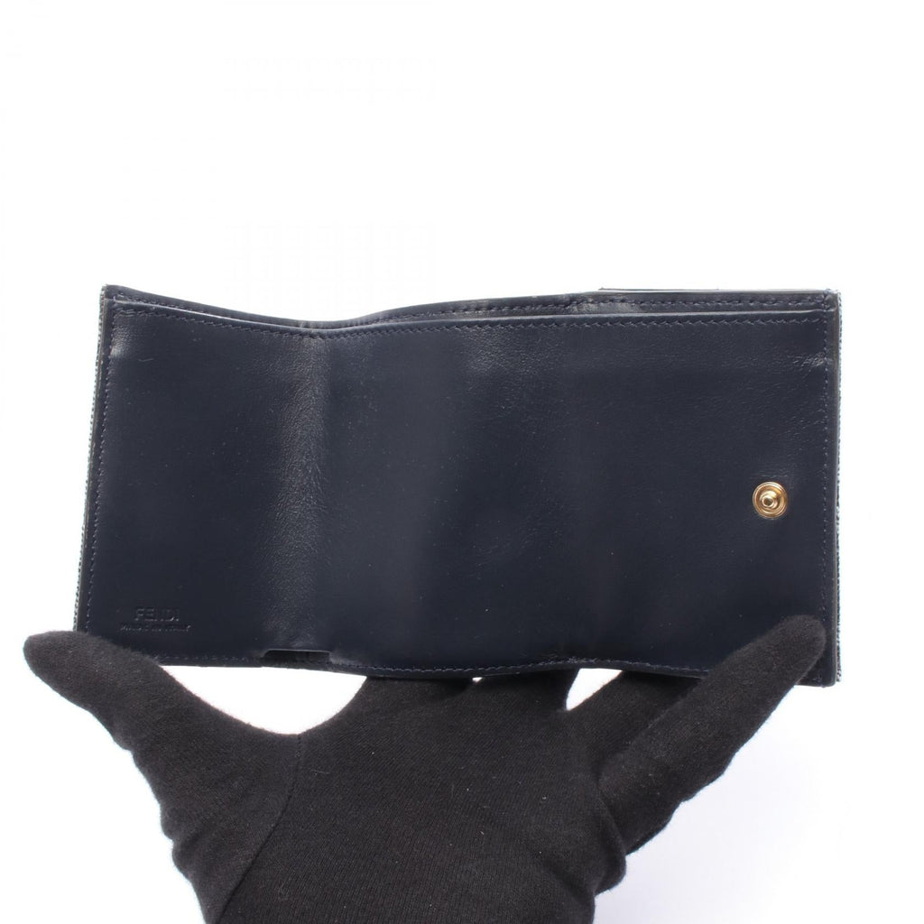 FENDI Fendi Baguette Micro Ff Jacquard Tri-Fold Wallet Purse 8m0395aut4f1uj5 Denim New image 3