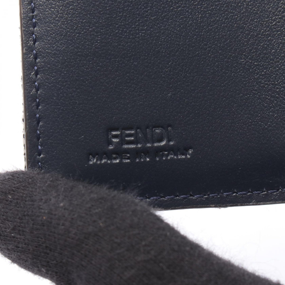 FENDI Fendi Baguette Micro Ff Jacquard Tri-Fold Wallet Purse 8m0395aut4f1uj5 Denim New image 5