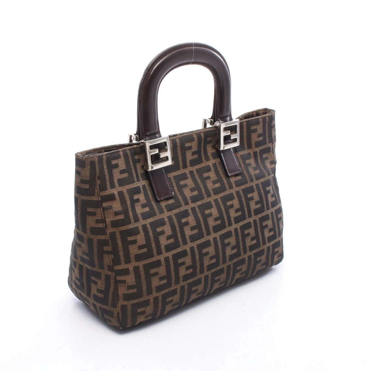 FENDI Fendi Zucca Tote Bag Brown/Black Canvas×leather image 2