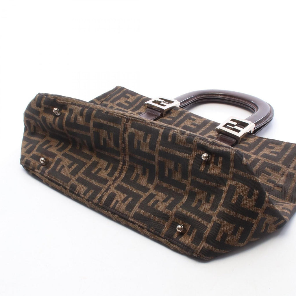 FENDI Fendi Zucca Tote Bag Brown/Black Canvas×leather image 9