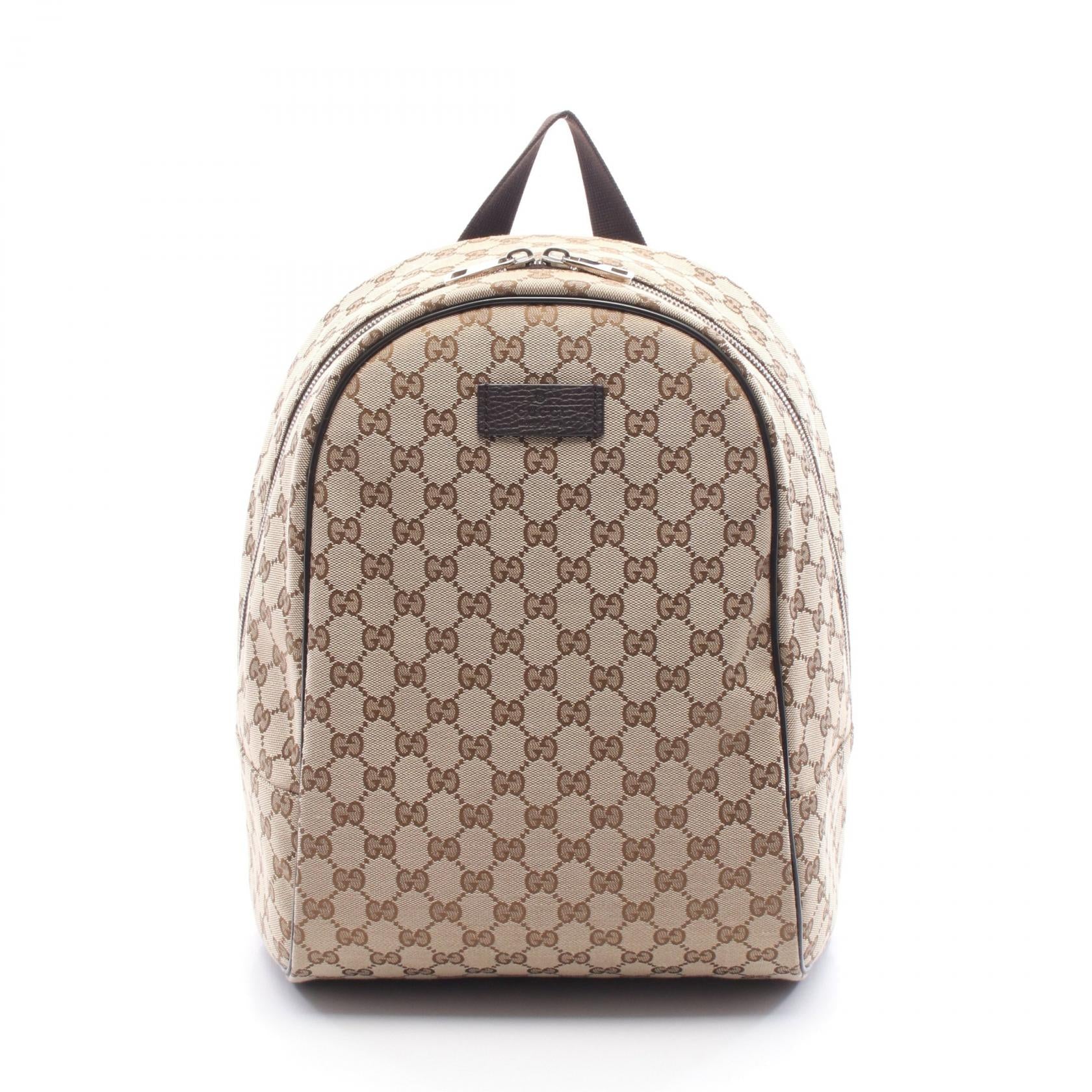GUCCI Gucci Gg Canvas Rucksack Backpack Beige/Brown Canvas×leather 449906 image 1